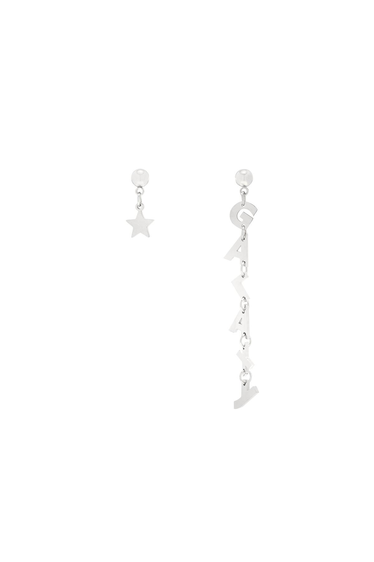 Earrings Galaxy Star Silver Stainless Steel h5 
